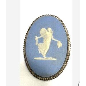 Wedgewood Cameo Brooch Sterling Silver Signed made in England